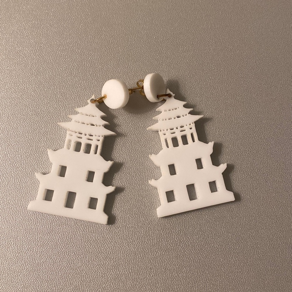 Japanese Pagoda Resin Earrings